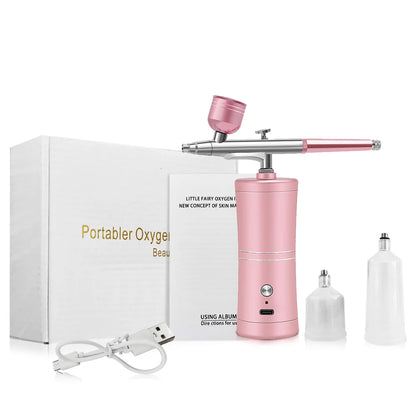Trådlös Airbrush med Kompressor – 0,3mm Dubbel-action, Laddningsbar, för Konst, Naglar & Modeller