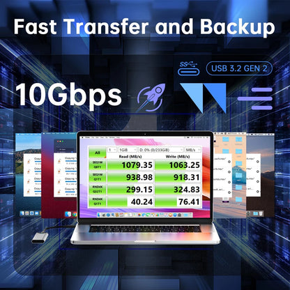 SSK M.2 NVME SATA SSD Enclosure Adapter USB 3.2 10Gbps Aluminum Enclosure External Hard Drive Case Support UASP Trim for PC Case