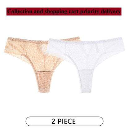 CINOON 33MN80 stringtrosor dam 2-pack – spets och låg midja, S–XL