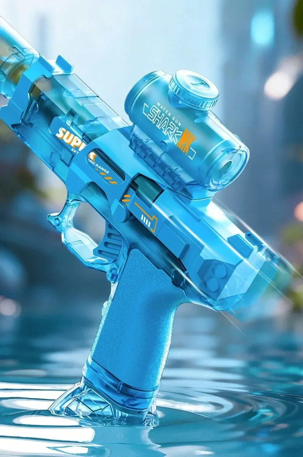 Dubbelpipig Gatling vattenpistol med eldeffekt