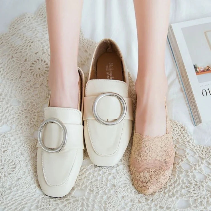 Women Socks Summer Thin Breathable Silicone Non-slip Invisible Lace No-show Boat Sock Transparent JK Fashion Casual Low Cut Sock