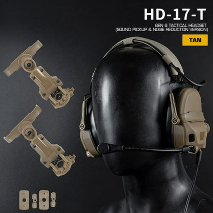 HD-17 GEN 6 Tactical Headset Sound Pickup&Noise Reduction Sports Shooting Earmuff Sports Shooting Impact Anti-Noise Headset