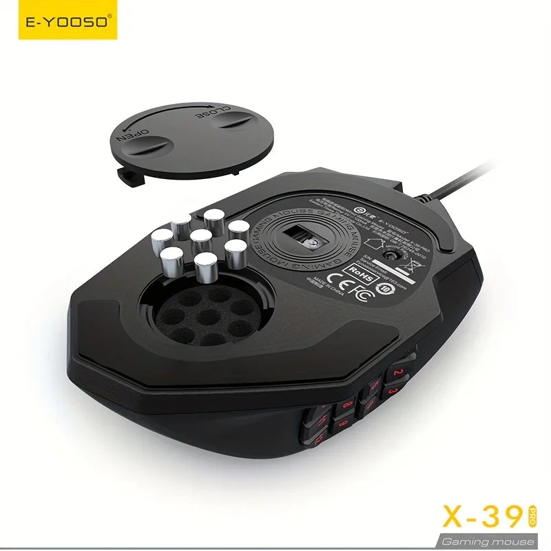 E-YOOSO Upgraded Wired Gaming Mouse X-39 PRO with Macro Edit Side Key DIY Lighting Design SG8960Processor Ergonomic Gaming Mouse