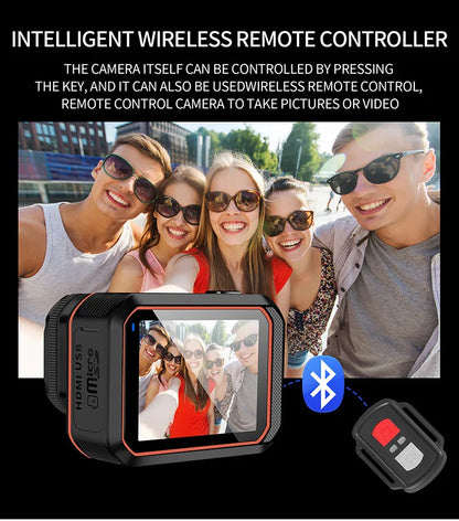 4K HD 60FPS Mini Camera Wifi Outdoor Sport 170° Wide Angle Action Kam Waterproof Bike Motorcycle Helmet Body Cam with LED Screen