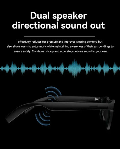 Lenovo AI Smart Glasses Bluetooth Call Music Touch Control Surround Sound Noise Canceling Photography For Study Outdoor Travel