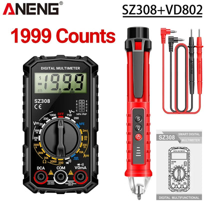 ANENG SZ308 digital multimeter med VD802-spänningspenna