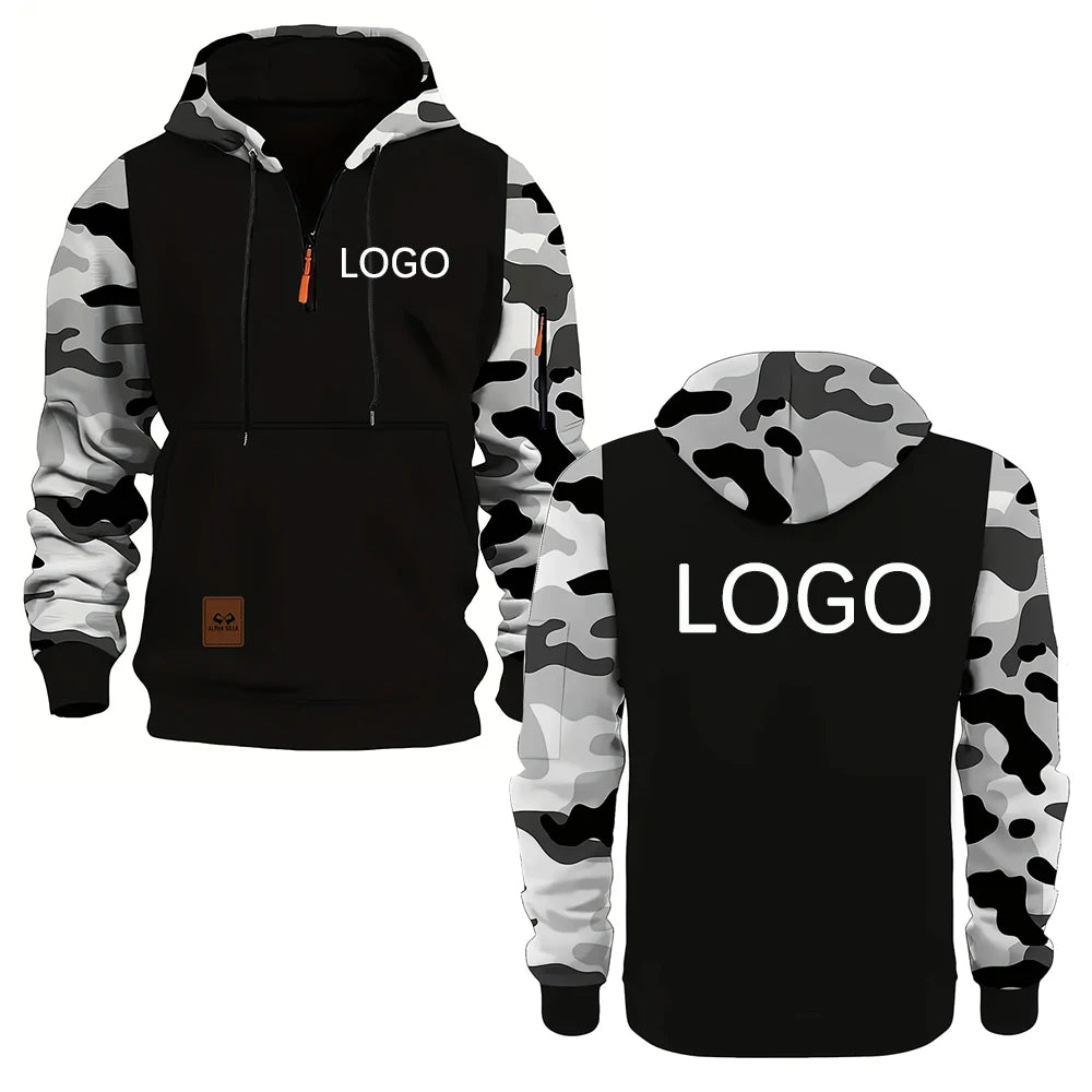 Hoodie Eget Tryck & Brodyr – Kamouflage Dragkedja | Reklamkläder & Profilprodukter
