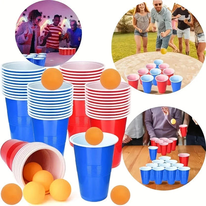 24 PCS Beer Pong Game Cups for Outdoor Drinking Games, Camping Parties, Christmas Bar Game Supplies, Outdoor Leisure Games