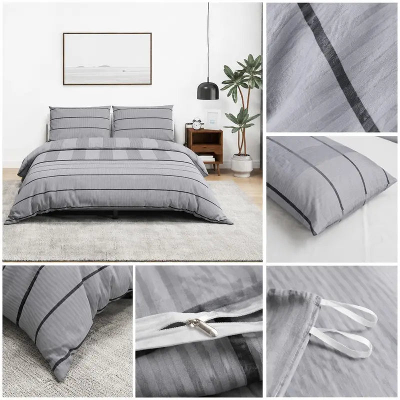 Grått påslakanset – angiven storlek 260 × 240 cm