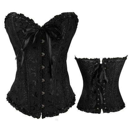 Sexig gotisk korsett shapewear dam steampunk snörning midjeträning