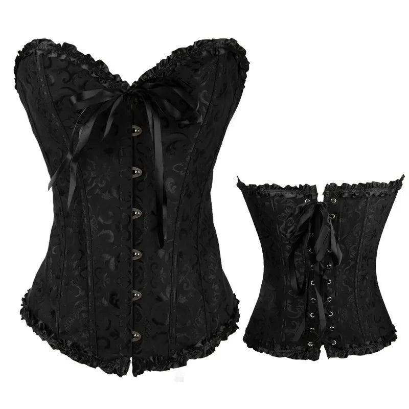 Sexig gotisk korsett shapewear dam steampunk snörning midjeträning