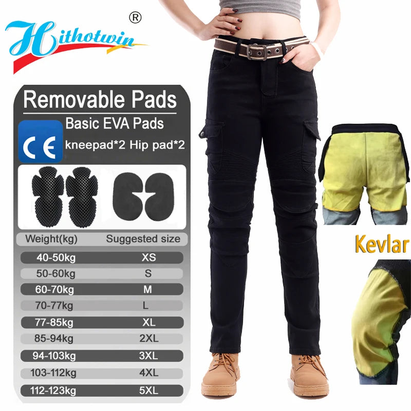 Kevlar Motorcykeljeans för Kvinnor - Blå