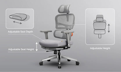 NEWTRAL NT002 Ergonomic Chair with Desktop,Adaptive Lower Back ,Footrest 4 Recline Angle Adjustable Backrest Armrest Headrest