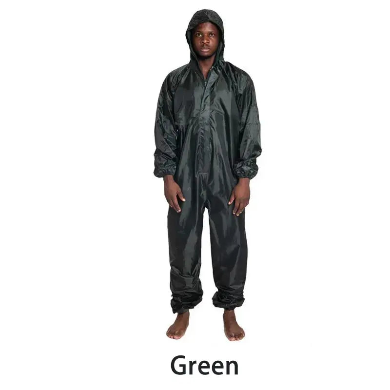 Waterproof One-Piece Overalls With Hood Oil-Resistant Work Safety Clothing Coverall For Sparying Painting Factory Clothes