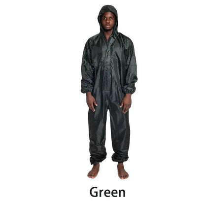 Waterproof One-Piece Overalls With Hood Oil-Resistant Work Safety Clothing Coverall For Sparying Painting Factory Clothes