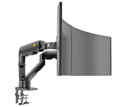 NB G55 Mechanical Spring Arm 27-34 Inch Dual Arc Screen Desktop Monitor Holder 5-16kgs Ultra Wide Monitor Mount with USB Port