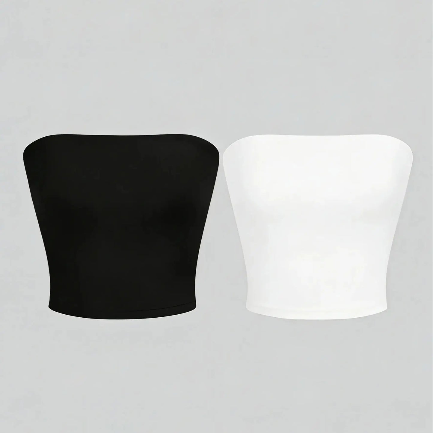 Two Women's Strapless Blouses, Sleeveless Backless Halter-Neck Summer Sexy Short-Sleeved Blouses