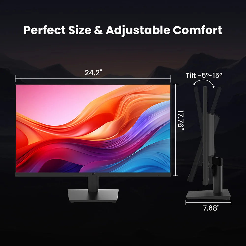 KTC H27T27 Kontorsmonitor 27" 2K QHD – Fast IPS 120Hz OC HDR FreeSync G-Sync 99% sRGB Ramlös VESA EU-lager