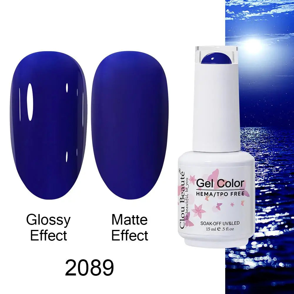 Clou Beaute Gel Nail Polish Neon Brown Royal Blue Red Green Pastal Nude Nail Art Varnishes Gel Lacquer Top Coat UV Gel Nail