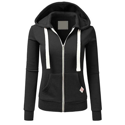 Autumn and Winter Hooded Sweatshirt for Women's Casual Streetwear, Zipper Sports Shirt, Long Sleeved Jacket, Hoodie Top, Hooded