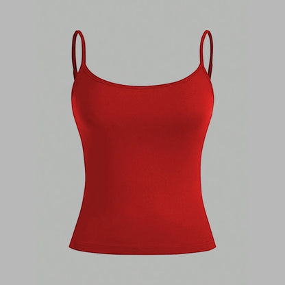 Summer New Simple Solid Color Strap Women's Fashion Versatile and Sexy Bareback Camisole With Adjustable Shoulder Straps Tops