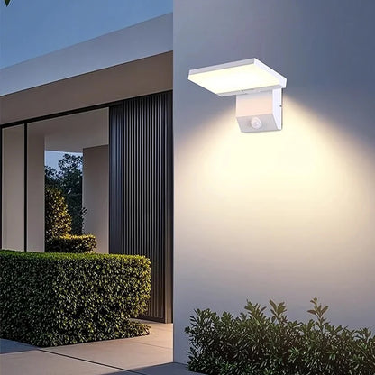Modern Vikbar LED Vägglampa Utomhus IP65 – 18W, Svart/Vit, Med/Utan Rörelsesensor, AC85–265V