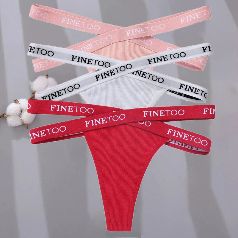 3-pack stringtrosor med korsade sidoband i bomull, M–XL