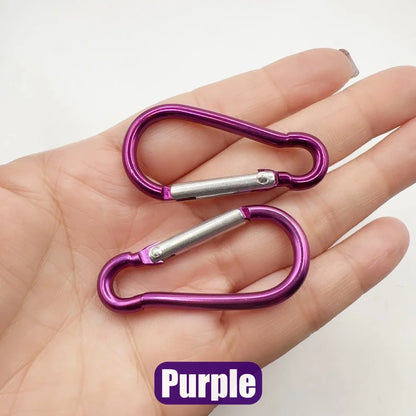5-100Pcs Aluminum Carabiner Key Chain Clip Outdoor Camping Keyring Snap Hook Water Bottle Buckle Kit Climbing Accessories
