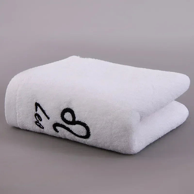 12 Constellation Letters Towel Embroidery Cotton Absorbent Quick Dry Lovers Gift Thickened Sport Soft fashion Face Towel 35x75cm