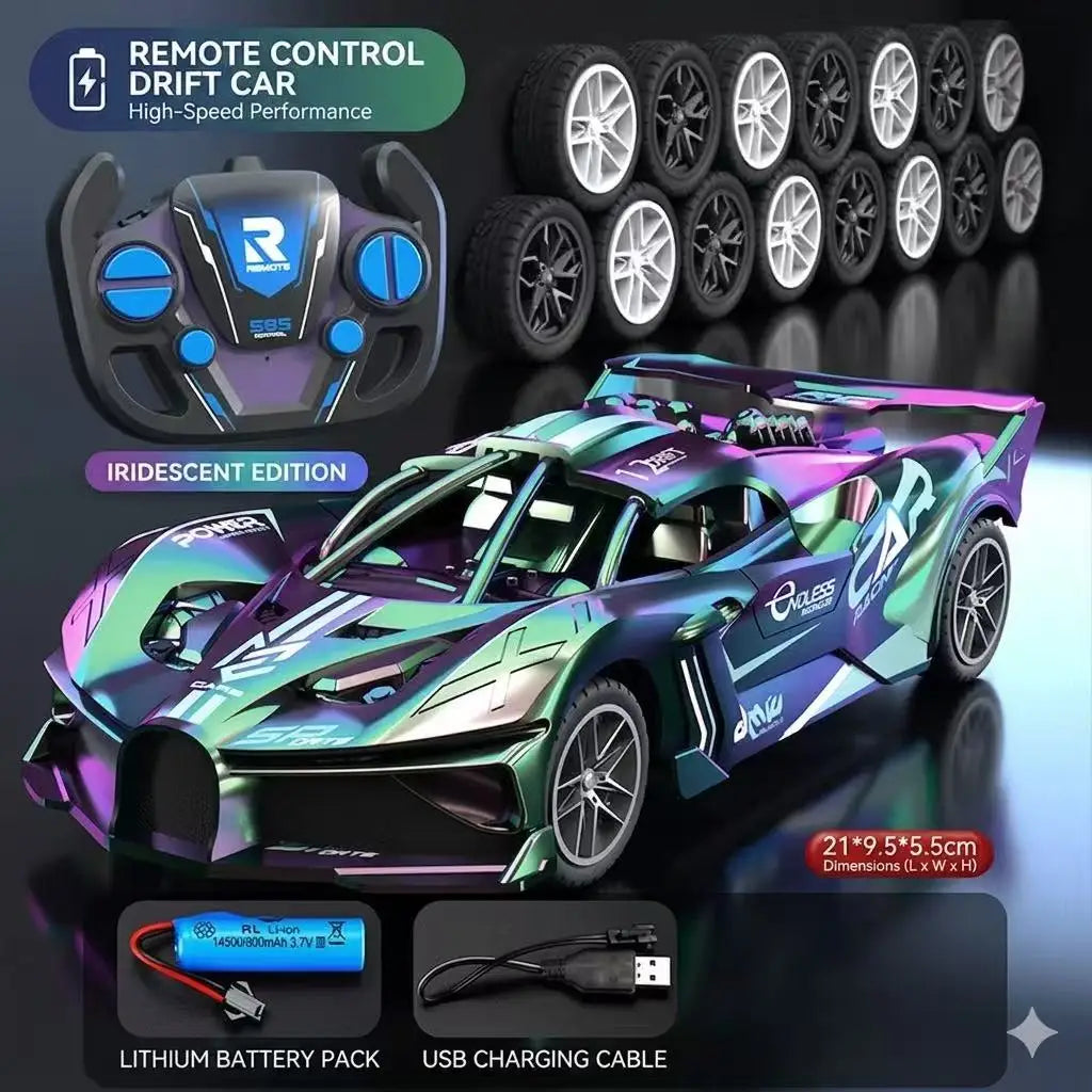 Radiostyrd driftbil med uppladdningsbart 3,7 V-batteri, 21/28 cm