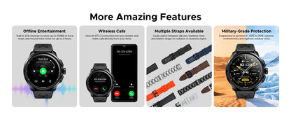 DOOGEE ANYMOVING M1 PRO Smart Watch 1.5" AMOLED Dual Band GPS Smart Watch with Offline Maps 170+ Sports Modes Fitness Watch 15-Day Battery AI Voice Assistant 5ATM Waterproof Outdoor GPS Watch