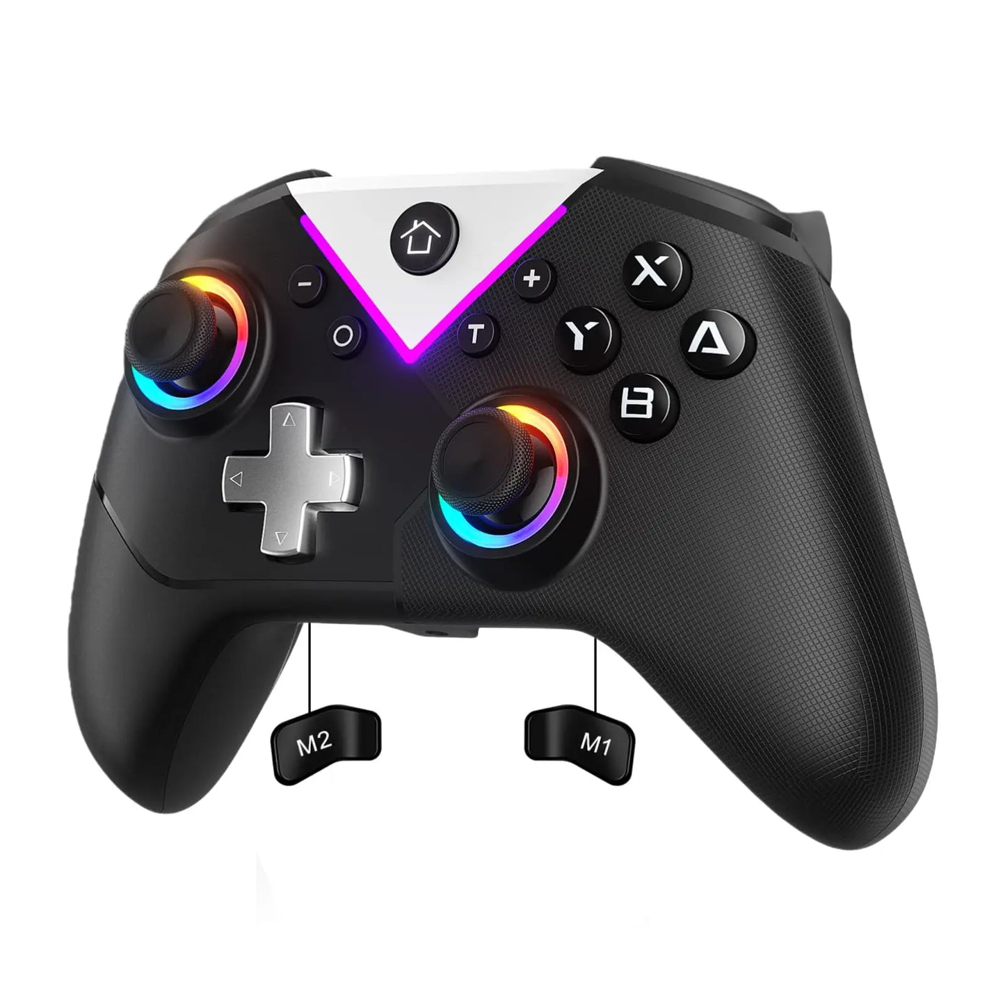Controller for Switch Lite/OLED/PC Game Joystick Wireless BT Gamepad W/RGB Hall Effect Turbo Macro 6-Axis Gyro Vibration Motors