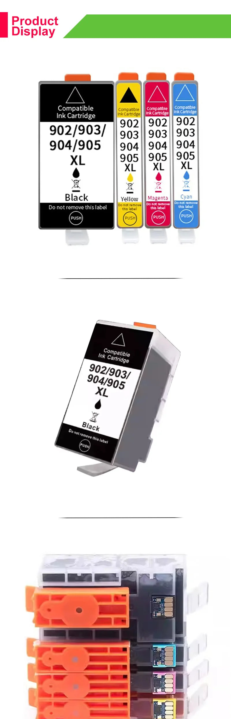 Bläckpatron för HP 902 903 904 905 / OfficeJet Pro-skrivare