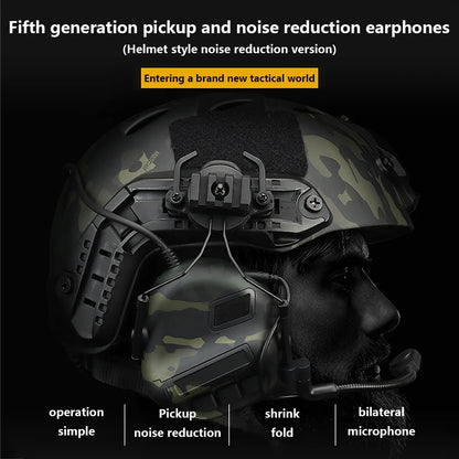 Tactical Helmet Headset Non-picking Noise-Cancelling Headset For Gen5 Helmet Headset Baofeng Radio PTT Adapter Mobile Earphone