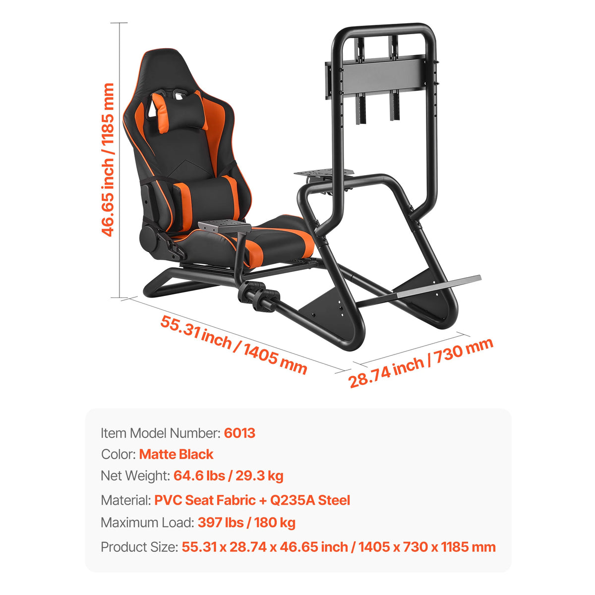 SucceBuy Racing Wheel Stand Simulator Cockpit Steering Wheel Stand Fit Logitech G25 G27 G29 G920 Thrustmaster T300RS TX F458