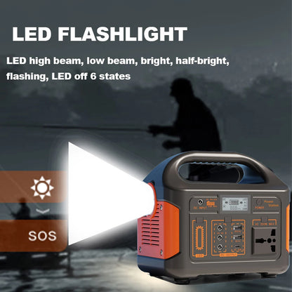 GaiaRay 500W 300W Portable Power Station AC 220V Solar Generator LiFePO4 Battery Emergency Power Plant Outdoor Fishing Tool LED