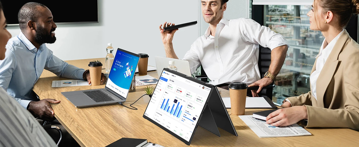 UPERFECT Delta 15.6" Dual Portable Monitor for Laptop Screen Extender 1080P HDR Folding Stacked Triple Travel Computer Display