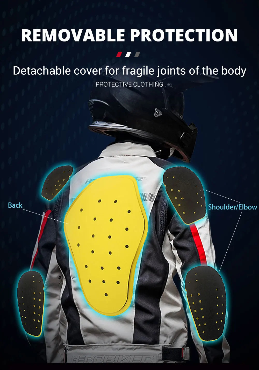 Men's Motorcycle Jacket Anti-fall Wear-resistant Motorbike Jacket With 5pcs Protector Motocross Racing Clothing Protection