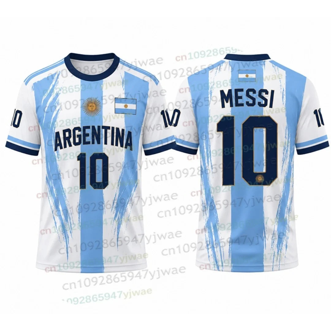 2026 Special Messi 10 Football Jersey Tee Shorts Set Women Men Harajuku Argentina Fans Shirt and Shorts Summer Kids 2 Piece Sets