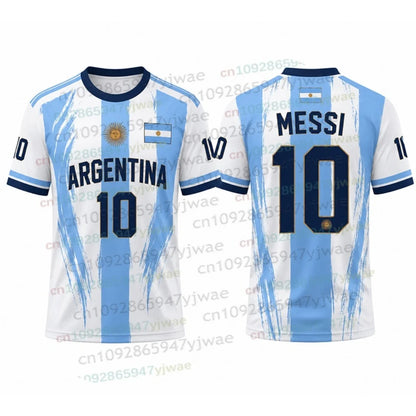 2026 Special Messi 10 Football Jersey Tee Shorts Set Women Men Harajuku Argentina Fans Shirt and Shorts Summer Kids 2 Piece Sets