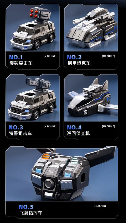 Magnetisk Transformerrobot – Polisbil Förvandlas till Giant Mecha-Robot Lysande Detaljer Pojkar 14+ År Hot Toys 2026