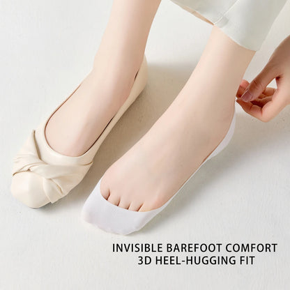 Dam Osynliga Strumpor 5-pack – Issilke Tunn Halkfri Silikon No-Show Sommar, EU 35–39