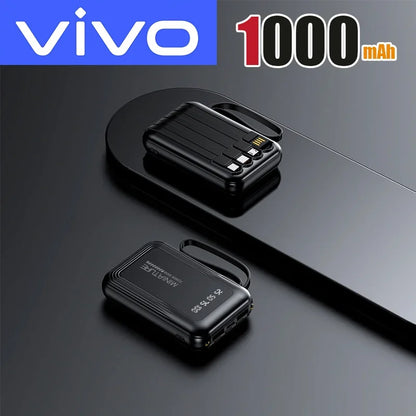 VIVO New 50000mAh Capacity Power Bank Fast Charging Mini 4 Cables Portable External Battery Type C For iPhone Samsung Android