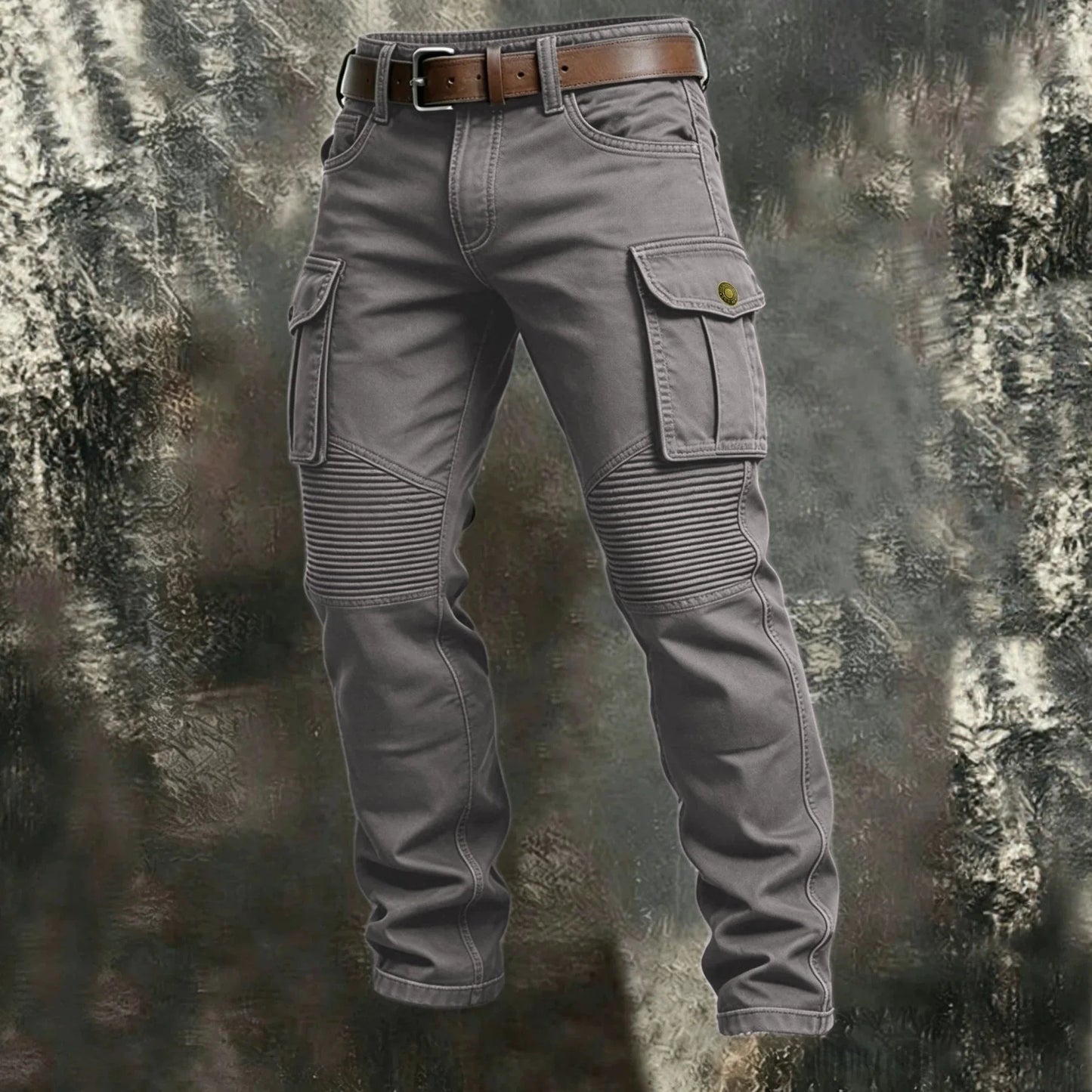Male New Men Cotton Autumn Winter Patchwork Cargo Pants Multi Pocket Straight Tactical Work Outdoor Daily Wear Trousers 4 Colors