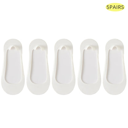 Dam Osynliga Strumpor 5-pack – Issilke Tunn Halkfri Silikon No-Show Sommar, EU 35–39