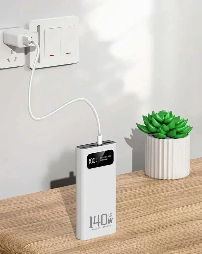 Lenovo 140W Power Bank 200000mAh Large Capacity Super Fast Charging Digital Display For iPhone Samsung Emergency Power Battery