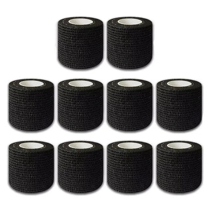 48/24/3PCS Black Tattoo Grip Cover Wraps Self-Adhesive Elastic Bandage Tape Breathable Strong Sports Tape Athletic Bandage Rolls