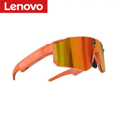 Lenovo 2026 New ChatGPT AI Smart Glasses 2400W 1080P Anti Shake Video Sport Cycling Sunglasses Dual Mic 32GB Windproof