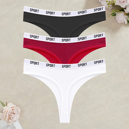 3Pcs/Set Seamless Cotton Panties For Women Soft Letter Embroidered G-strings Underwear S-XL Female Breathable Sexy Lingerie 2026