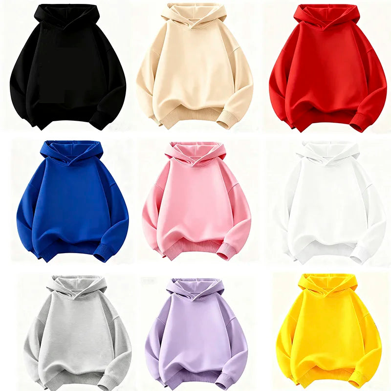 2026 New Arrival Children's Fashion Kids Boy Hoodies Girls Casual Hoodies Sweatshirt Kids Solid Color Hoodies Sweatshirt